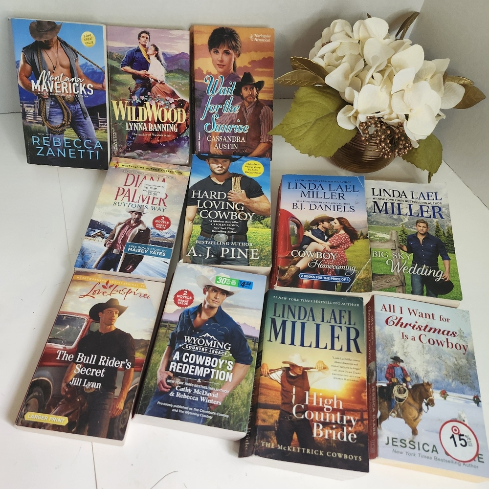 Lot Of 11 Romanace Cowboy Westerns Paperback Books
